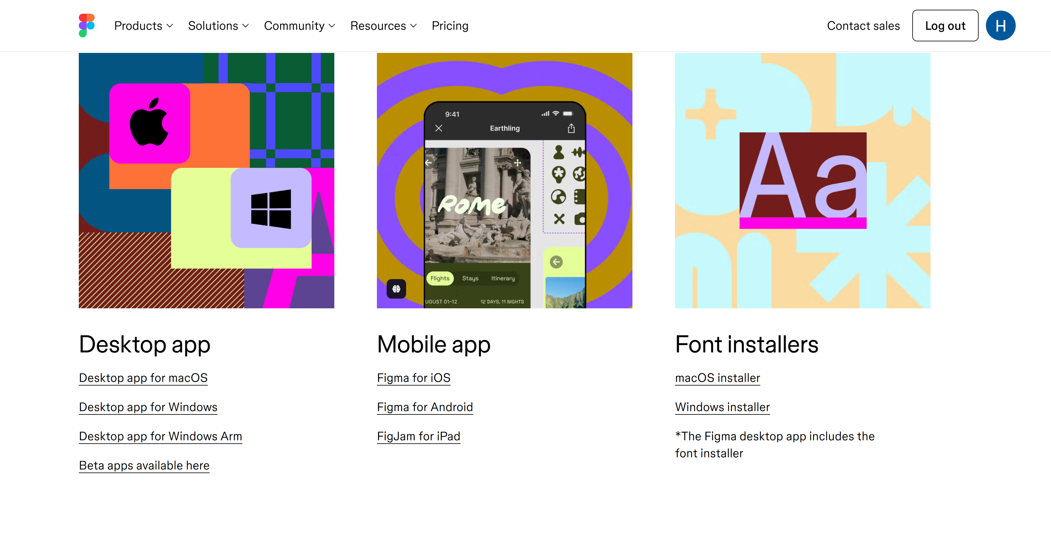 Figma 官网下载页面